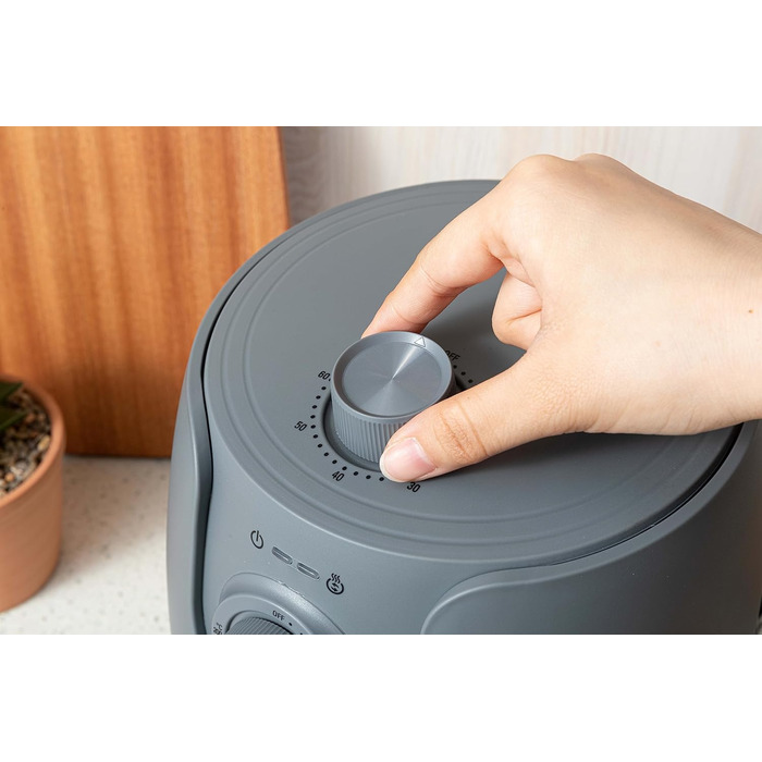 Фритюрниця без олії Mini 1.8L з таймером та підігрівом - 1200 Вт (Сірий)