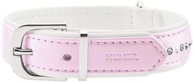 Художній ошийник для собак HUNTER Modern Art Luxus, штучна шкіра, стрази, (XS-S), білий (рожевий, 24-28,5)