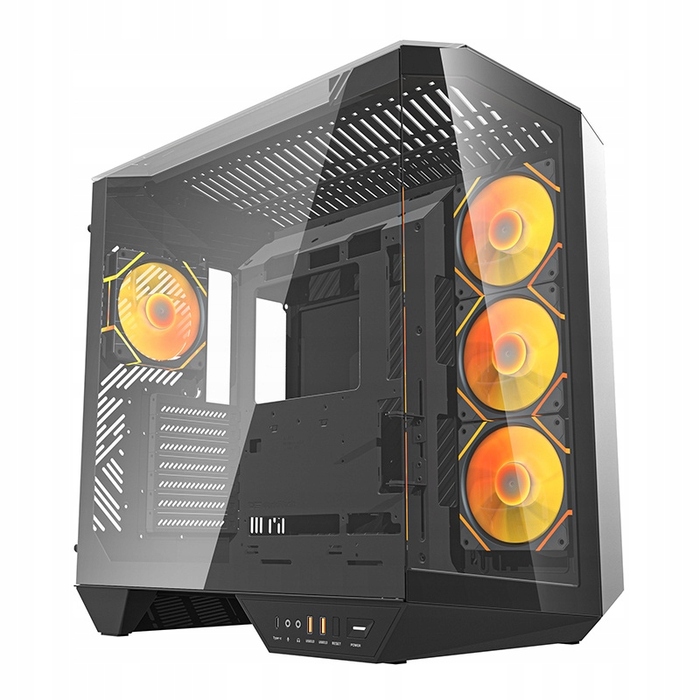 Корпус для ПК DarkFlash DY470 ATX Cube Case, 4 вентилятори ARGB, з ручкою