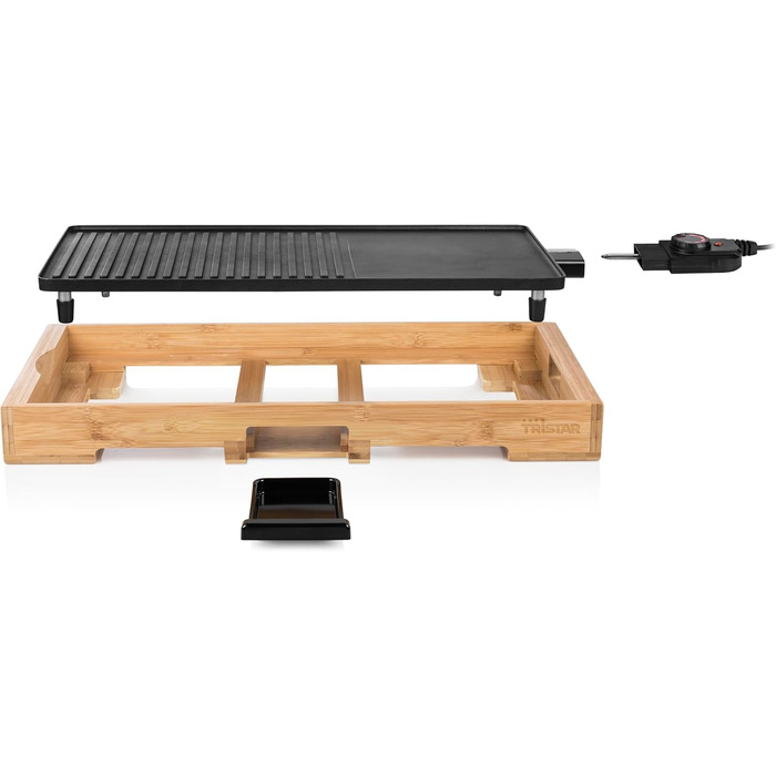 Електричний гриль Tristar BP-2750 Bamboo: 2000 Вт, антипригарне покриття, 49x27 см