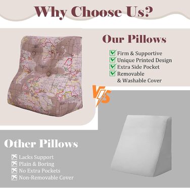 Вигнуте подушко-крісло для читання, подушка-підголовник для ліжка, дивана, 60 см (Kamelkarte)