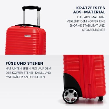 Валіза на колесах Wittchen Groove Line L, велика, чорна, з ABS-пластику, з кодовим замком, 4 колеса, для авіакомпаній Lufthansa/Eurowings/Ryanair