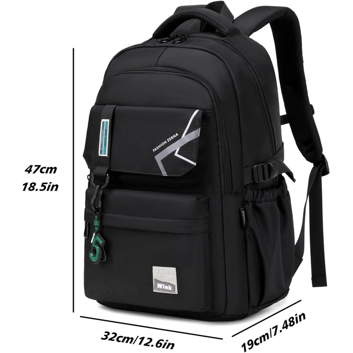 Шкільний рюкзак для хлопчиків та дівчаток-підлітків. Підходить для дітей 8-14 років. Великий, місткий, для школи, гімназії, подарунок. Чорний.