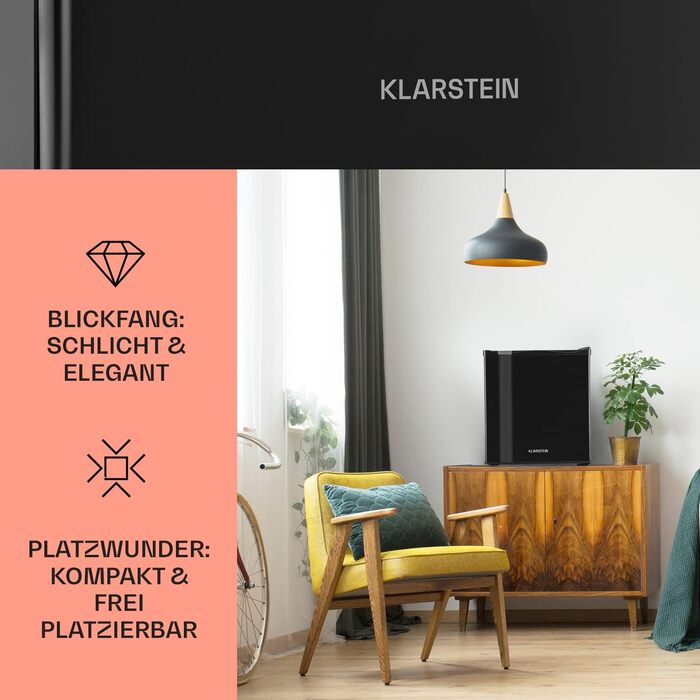 Klarstein Mini Холодильник для кімнати 30л: міні-холодильник для напоїв та косметики, міні-бар, компактний та тихий холодильник, регульовані полиці, міні-холодильник для догляду за шкірою 5-15°C