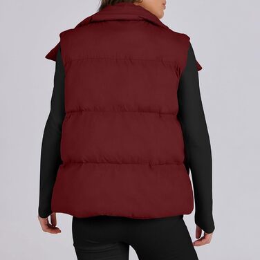 Жіноча безрукавна пухова жилетка з блискавкою, класична модель, осінь, великий розмір, темно-червоний колір