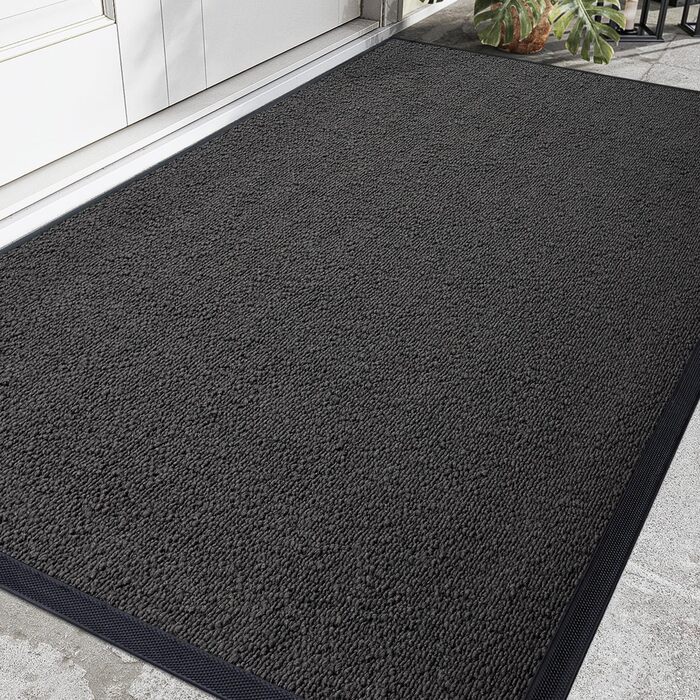 Килимок для дому та вулиці DEXI, 90x150 см, сірий. Нековзний, миючий, вологостійкий, для входу.