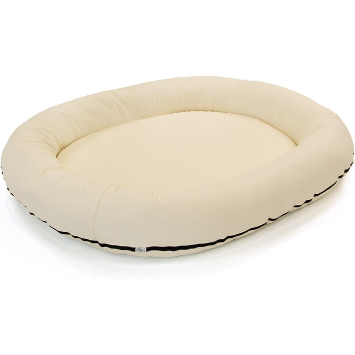 Wallace & Jones | Преміум лежанка для собак Болтон, 63x50 см, з штучної шкіри, для маленьких собак, з прихованою блискавкою, миється, не ковзає, (145 x 130 см, кремово-білий)