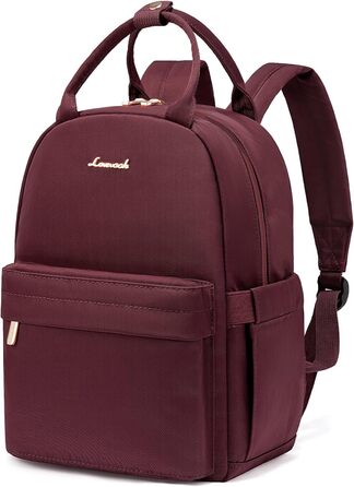 LOVEVOOK Small Backpack for Women Small City Backpack Handbag 2 in 1 Waterproof Daypack Mini Backpack Women Elegant Casual Daypack for Travel Leisure Shopping Work (11 inch, Wine)