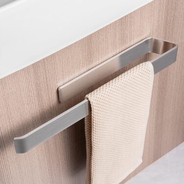 Тримач для рушників JS без свердління, сріблястий, 40 см