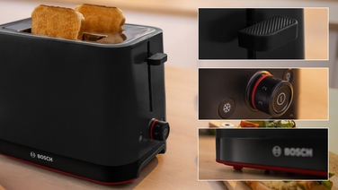 Тостер Bosch TAT3M123, чорний, 950 Вт