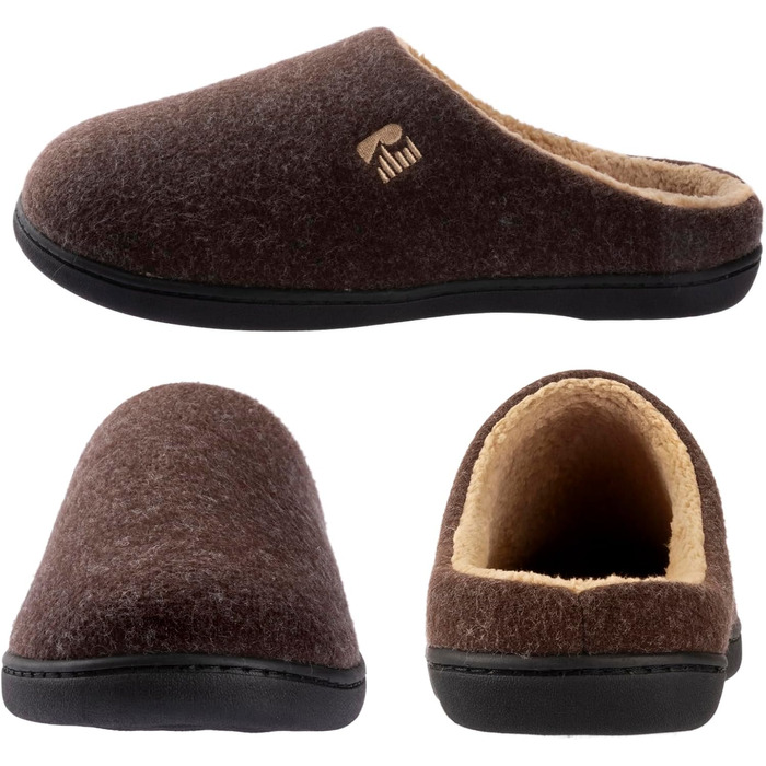 Чоловічі халапи RockDove з підкладкою Sherpa та піною Memory Foam (42/43 EU, Кофе)