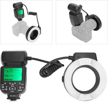 LED кільцева лампа Ringblitz з TTL та автофокусом для камер Nikon D7100, D7000, D5200, D5000, D3200, D3100, D90, D300S, D600