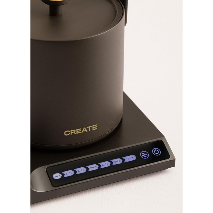 CREATE Electric Kettle 0.5L White - Keep Warm, Safety System, Thermostat, Digital Display, Temperature Indicator, 880W