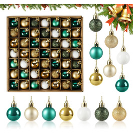 Набір прикрас для ялинки Agoer 100 шт. - кульки для ялинки з блискітками, пластикові, блакитні. Набір ялинкових прикрас для святкування Різдва та Нового року (зелені, золоті, білі, 3-4 см)