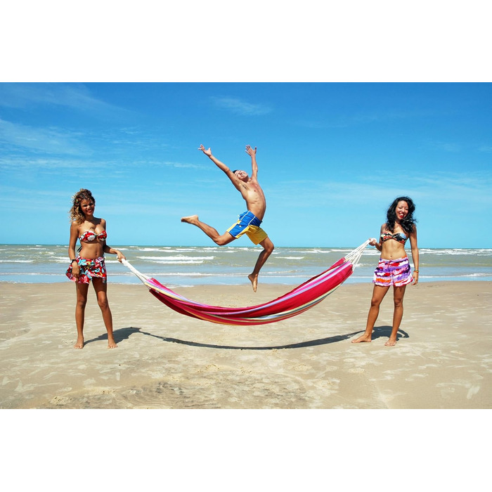 Гамаки AMAZONAS Barbados XL, бавовняний, до 200 кг, 230x150 см, для 1-2 осіб, ручна робота, Бразилія, різнокольоровий (Grenadine)