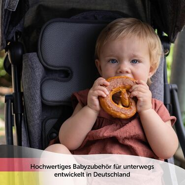 Дихаюча літня вкладка для сидіння сіра, універсальна накладка для дитячого візка, прогулянкового блоку та автокрісла – охолоджує та захищає оббивку від плям
