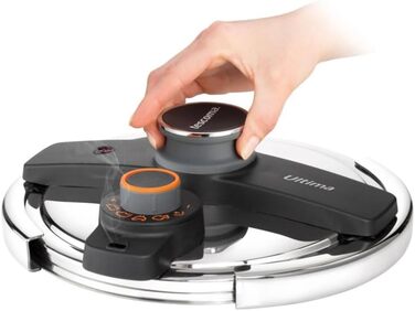 Каструля-скороварка Tescoma ULTIMA 6 л, індукція, з датчиком тиску, срібна