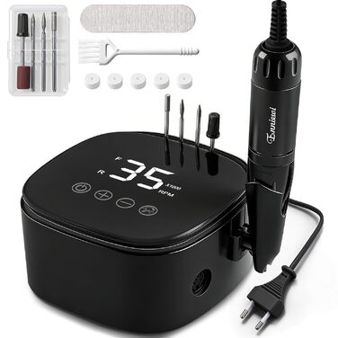 Електричний фрезер для нігтів Nagelfräser 35000 об/хв з LED дисплеєм, 35W, Touch-керування, для манікюру та педикюру в салоні та вдома