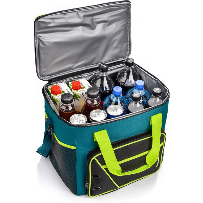 Термосумка 30 л - ідеальна для кемпінгу, пікніка, фестивалю, зберігання їжі та напоїв. Колір: морська хвиля