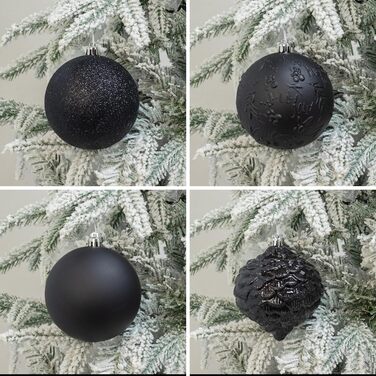 Шарм-кулі Busybee для ялинки, 30 шт, 6 см, чорні, пластикові прикраси для різдвяного дерева