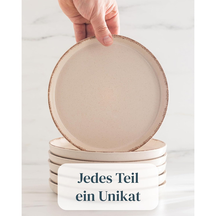 Набір посуду Steingut (36 предметів) для 12 осіб, Rustic стиль, Pure Living, бежевий колір