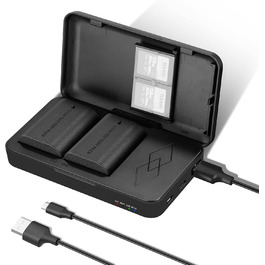 Запасний акумулятор NEEWER 2280mAh (2 шт.) з USB-зарядним пристроєм для Sony ZV-E10II, A9III, A7CII, ZV-E1, A7III, A7IV, FX3, FX30, A6700, A1, A7C, A7CR, A7RIV, A7RV, A7SIII, A9II (LP-E6)