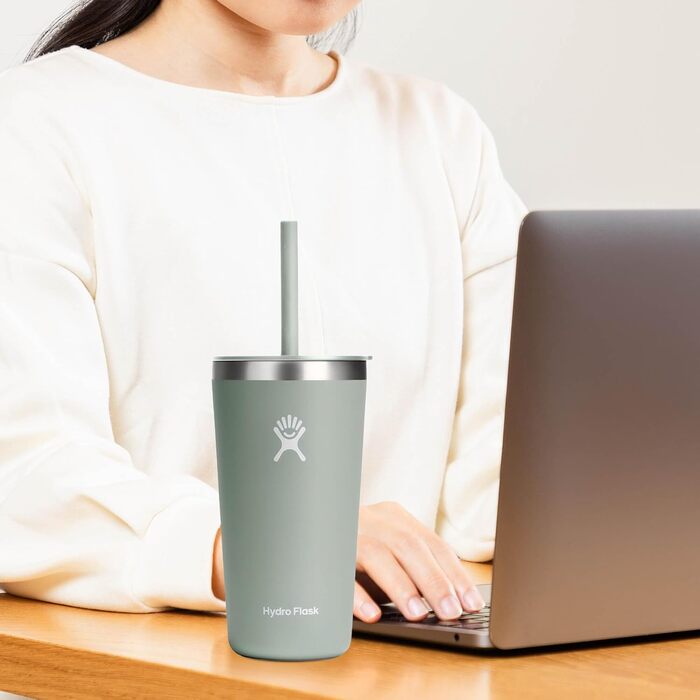 Термостакан Hydro Flask Travel Tumbler 1180 мл (40 Oz) з кришкою та трубою, нержавіюча сталь, вакуумна ізоляція, колір Agave