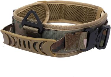 Тактичний нашийник для собак з контролем, 7 см, з двома пряжками, регульований, для великих собак (камуфляж)