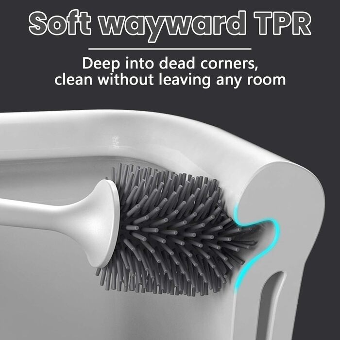 Силіконова щітка для унітазу Klobürste з підставкою, комплект для глибокого очищення, для ванної кімнати