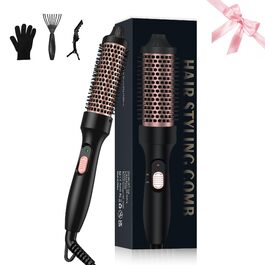 UKLISS Hairstyler 6 в 1: професійний стайлер для волосся з насадкою-фен, керлер, щітка для укладки, фен-щітка, фен, випрямляч | для локонів, об'єму, випрямлення та сушіння (перламутровий) (елегантний чорний)