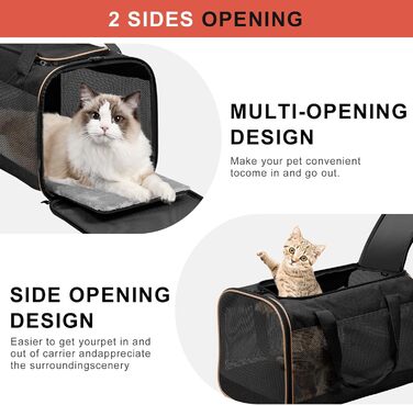 Чорна сумка-переноска для собак, ідеальна для подорожей, міцна та довговічна