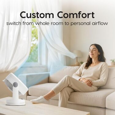 Вентилятор Iris Ohyama Woozoo – настільний, підлоговий, 33 м², білий, 3 швидкості, осциляція, тихий