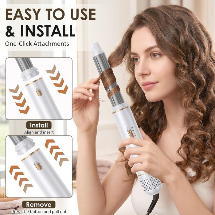 Мультистайлер для волосся 5 в 1 Airstyler 1000W: фен-щітка, автоматичний стайлер для кучерів, об'єму та випрямлення, 3 режими температури