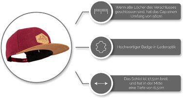 Кепка бейсболка Jumping Bird • Змінна регулювання • Фетровий матеріал • Унісекс • Темно-червоний колір