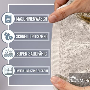 Набір килимків для ванної кімнати NatureMark, 100% бавовна, 50 x 80 см, преміум-якість, колір натуральний/кремовий (2 шт.)