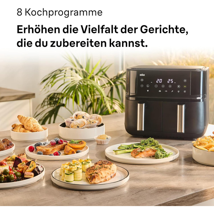 Фритюрниця електрична Braun TwinCook 3 TD3030IBK 8л (2 камери) з синхронізацією, 8 програм, чорна
