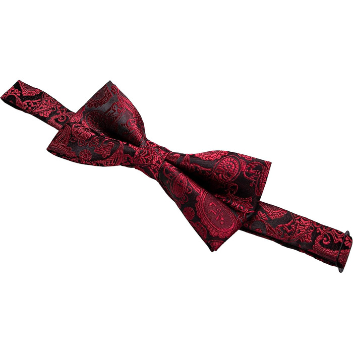 Набір краватки, кишенькового хустинки та запонок JEMYGINS Paisley для чоловіків, темно-червоний