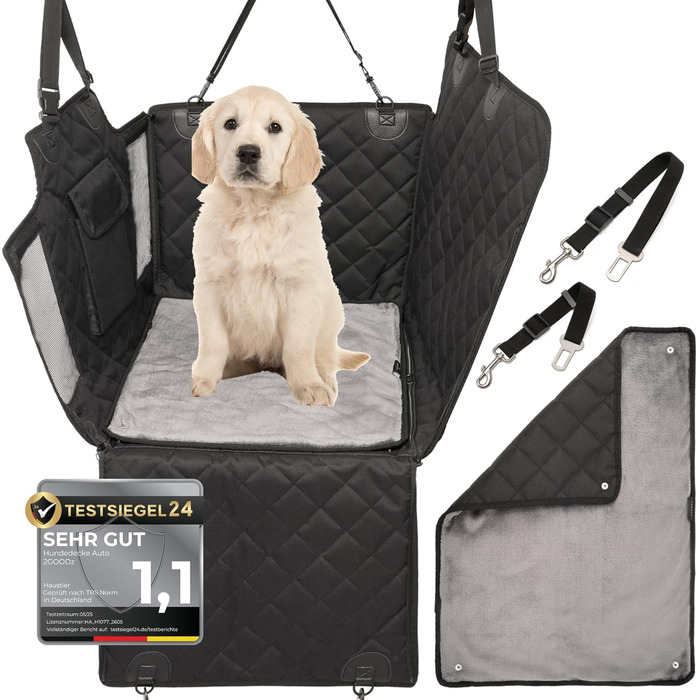 Автокрісло для собак 2GOODz з плюшевою підстилкою - безпечні ремені, водонепроникне та міцне