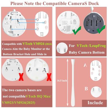 Кріплення для дитячого відеоняні Derebir, сумісне з GHB, BOIFUN, Momcozy, VTech, Leapfrog (18.3 дюйми)