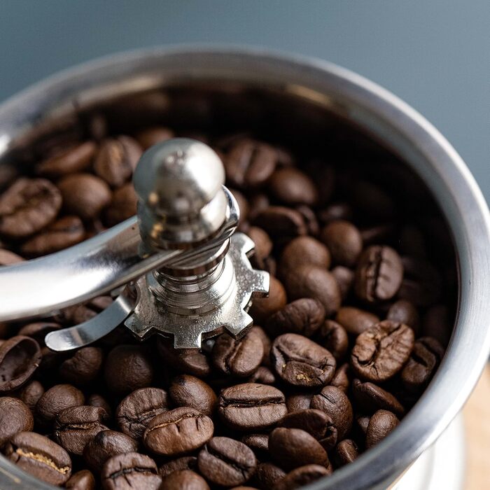Традиційна кавомолка La Cafetière з нержавіючої сталі, срібляста