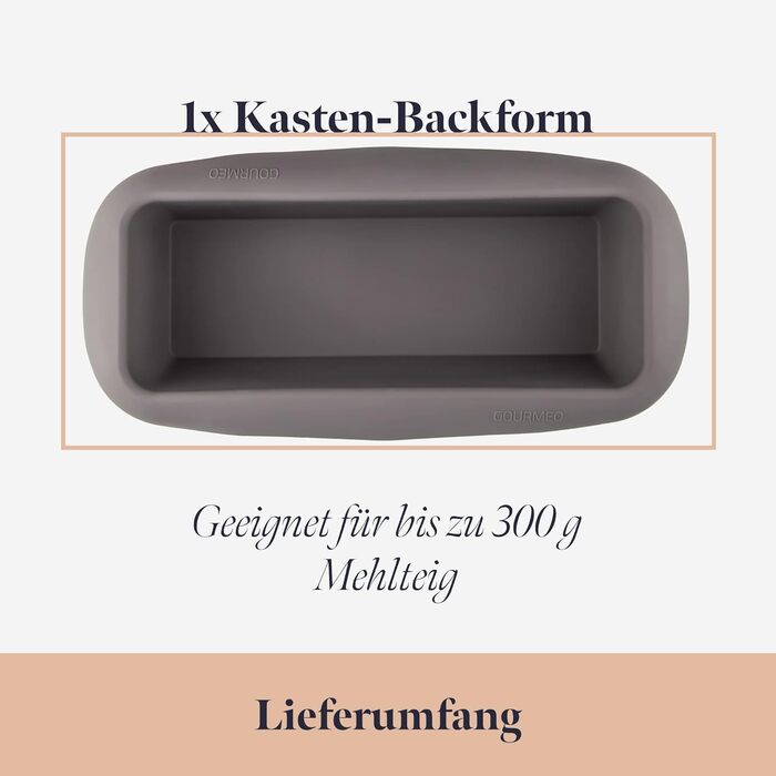 Silicone baking mold – for cakes and breads – with non-stick coating, length: 22cm