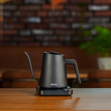 Чайник Pour-Over GRAEF GK502, з регулюванням температури та таймером, з гусячим носиком, 900 мл, матовий чорний
