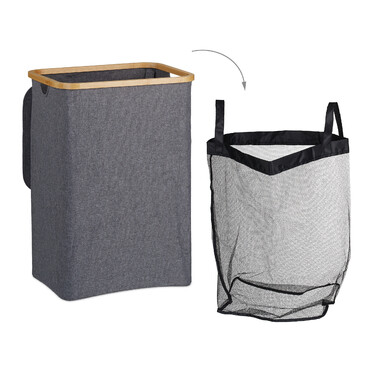 Relaxdays Laundry Basket with Lid, 100 l