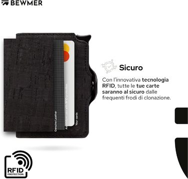 Гаманець-картхолдер BEWMER з RFID-захистом та застібкою на блискавці (чорно-червоний)