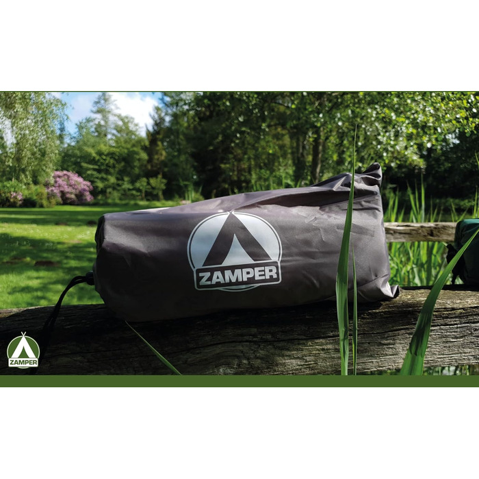 Тент Zamper Zelt-Plane 3x3м водонепроникний – сонцезахисний тент для кемпінгу, захист від сонця та UV-променів, для відпочинку на природі та на пляжі, колір зелений (кава/сірий)