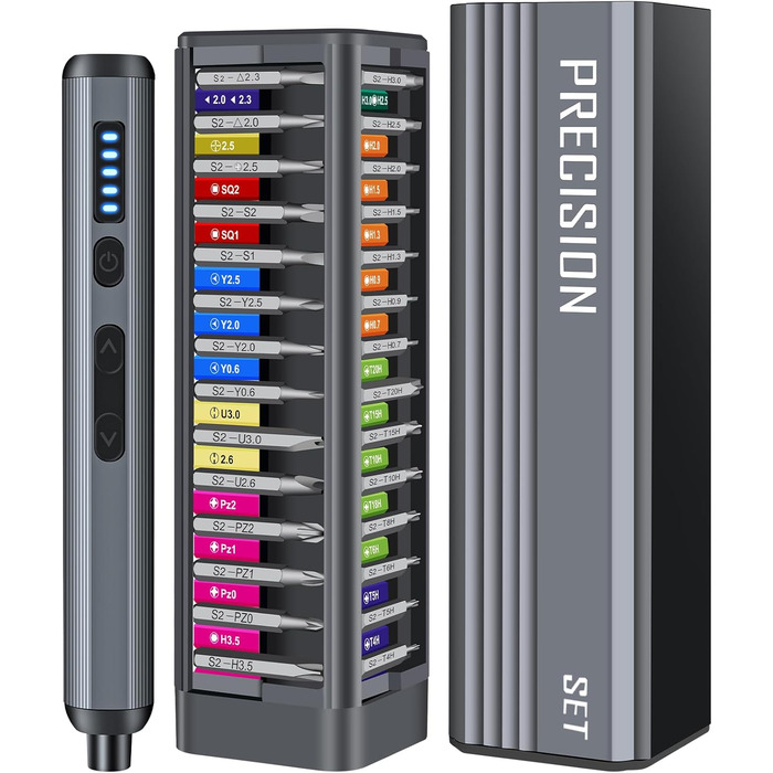 Набір інструментів для ювеліра та ремонту техніки Feinmechaniker, 52 в 1, з магнітним викруткою, 5 передач, регулювання моменту, для iPhone, iPad, Macbook, комп'ютерів, Switch, PS4, PS5, окулярів, годинників