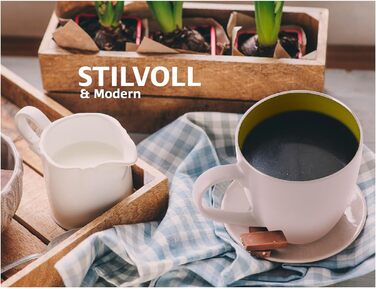 Набір кавових чашок Miamio Le Papillon (6 шт., 350 мл) - біло-червоний, біло-зелений