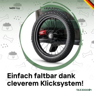 Фahrradanhänger TAXXI Dog M для собак до 40 кг - стабільний, з двома входами, сіткою, відбивачами, з'єднувачем, складаний, водостійкий