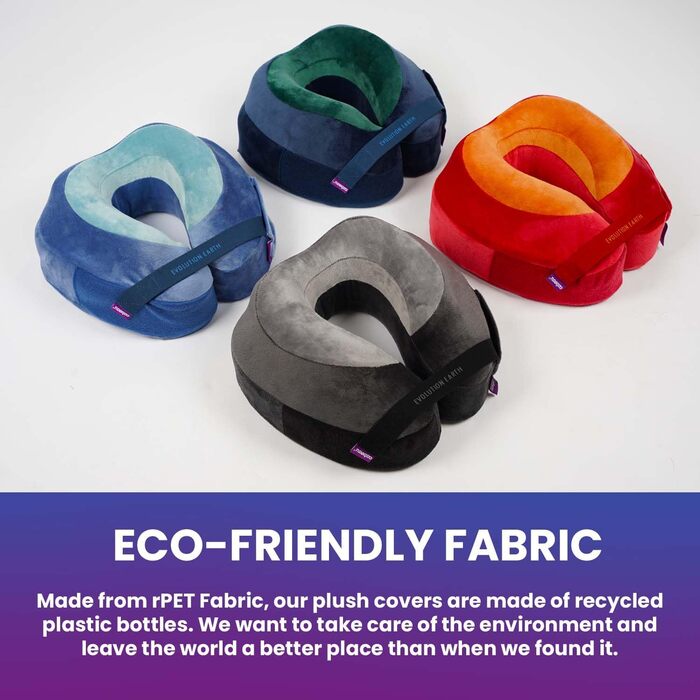 Подушка для шиї Cabeau Evolution Earth Deluxe з піною Memory Foam, чорна - найкраща підтримка голови, шиї та підборіддя