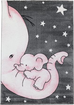 Дитячий килим круглий Elefant, короткий ворс, блакитно-сірий 120 см. Килим для дівчаток та хлопчиків в дитячу кімнату. Гіпоалергенний, м'який килим для ігор.